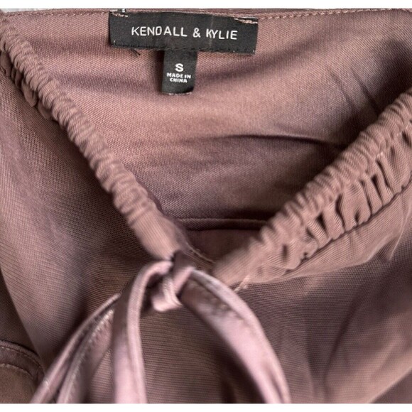 Kendall & Kylie Maroon Corset Small Coquette Velvet Spaghetti Strap Cropped - Picture 3 of 4